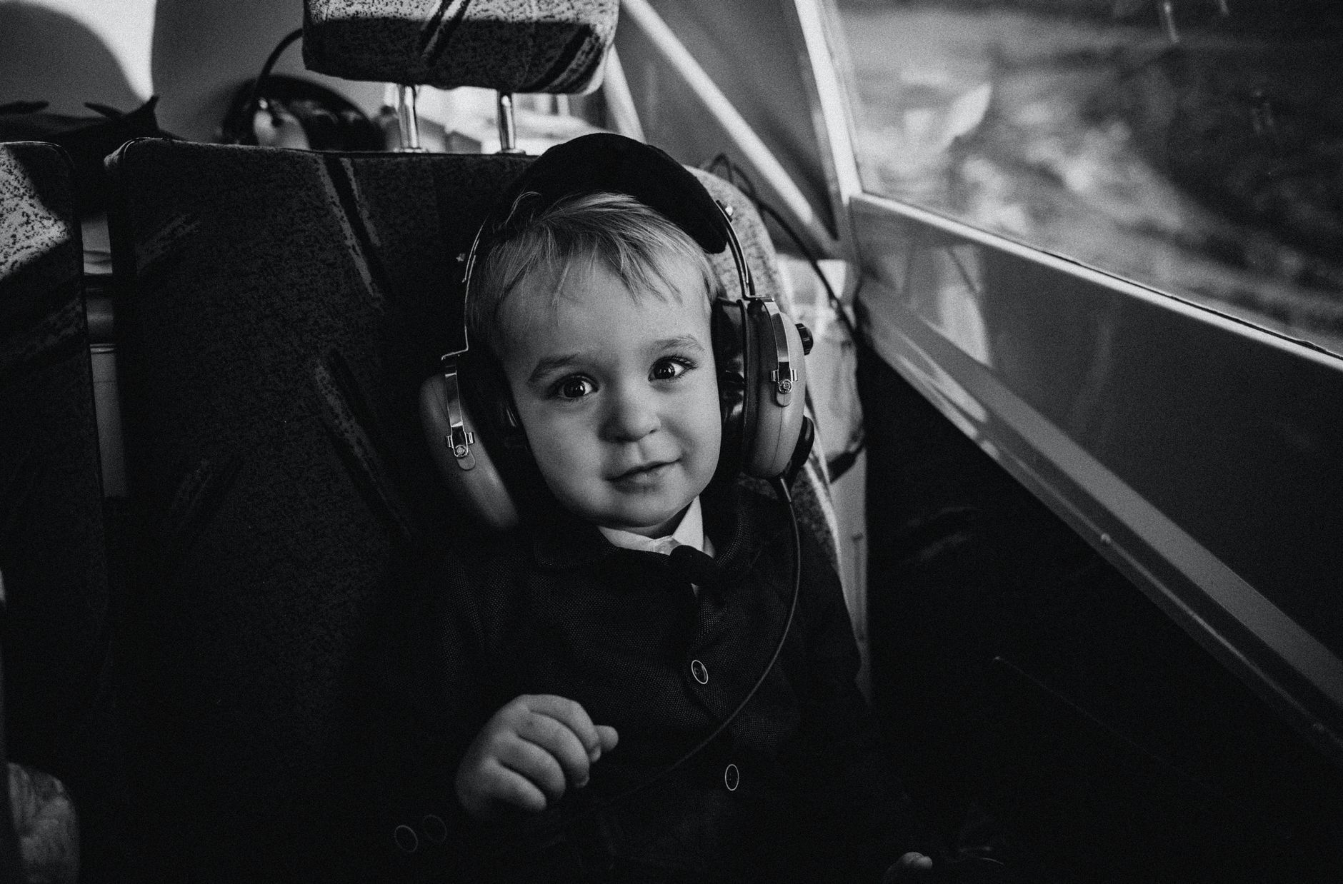 child window seat airplane looking