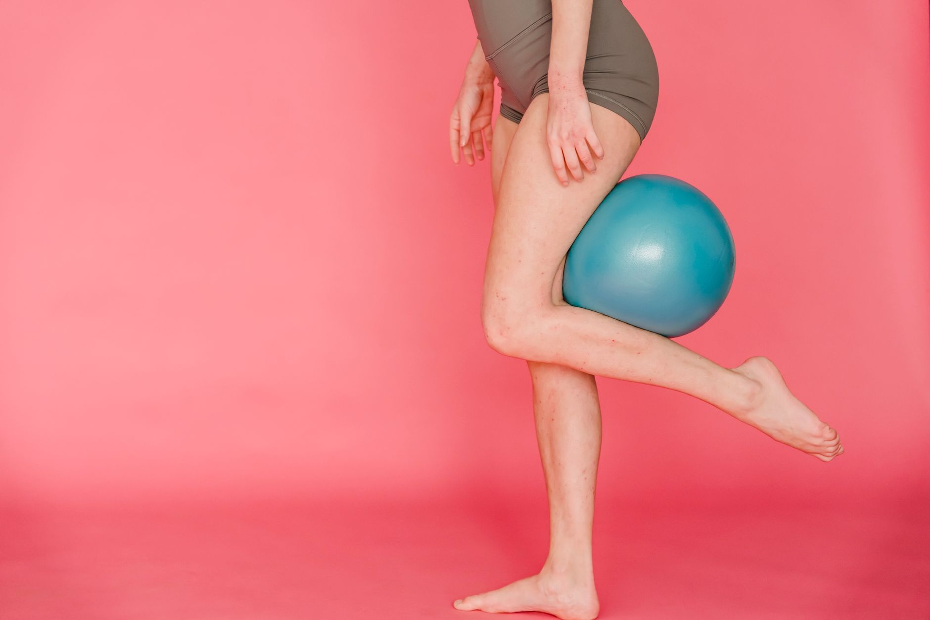 woman balance exercise leg