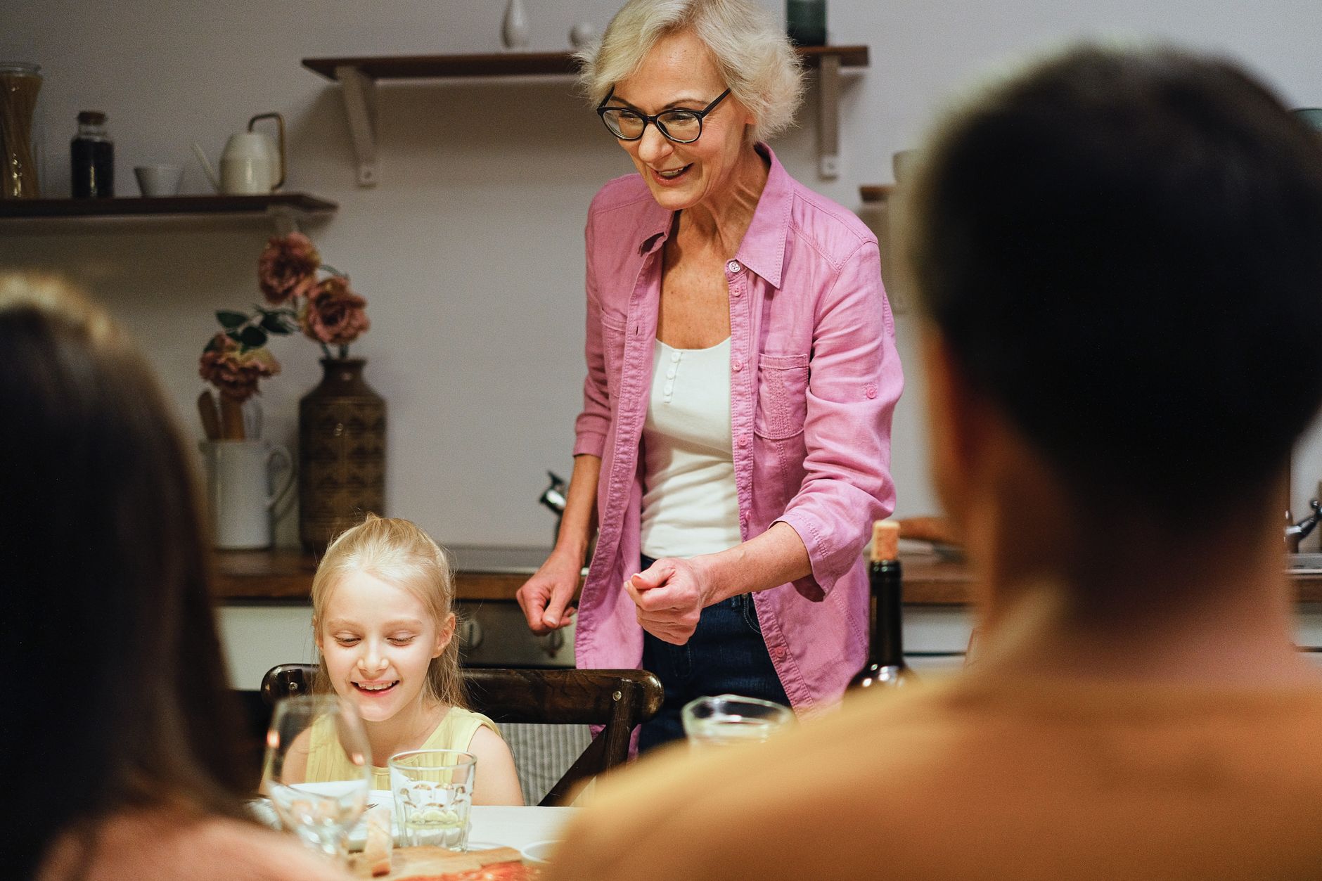 family dinner table kitchen