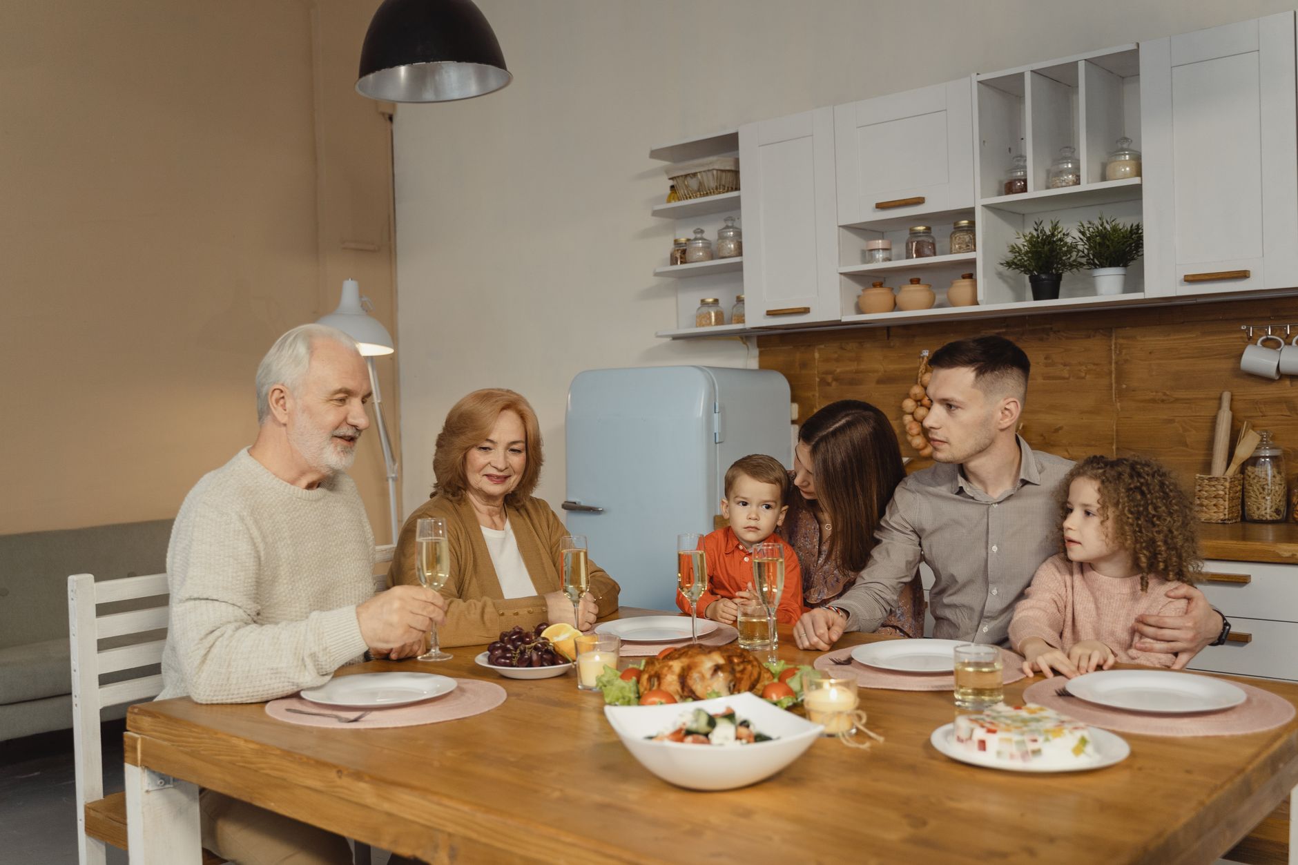kitchen table dinner family