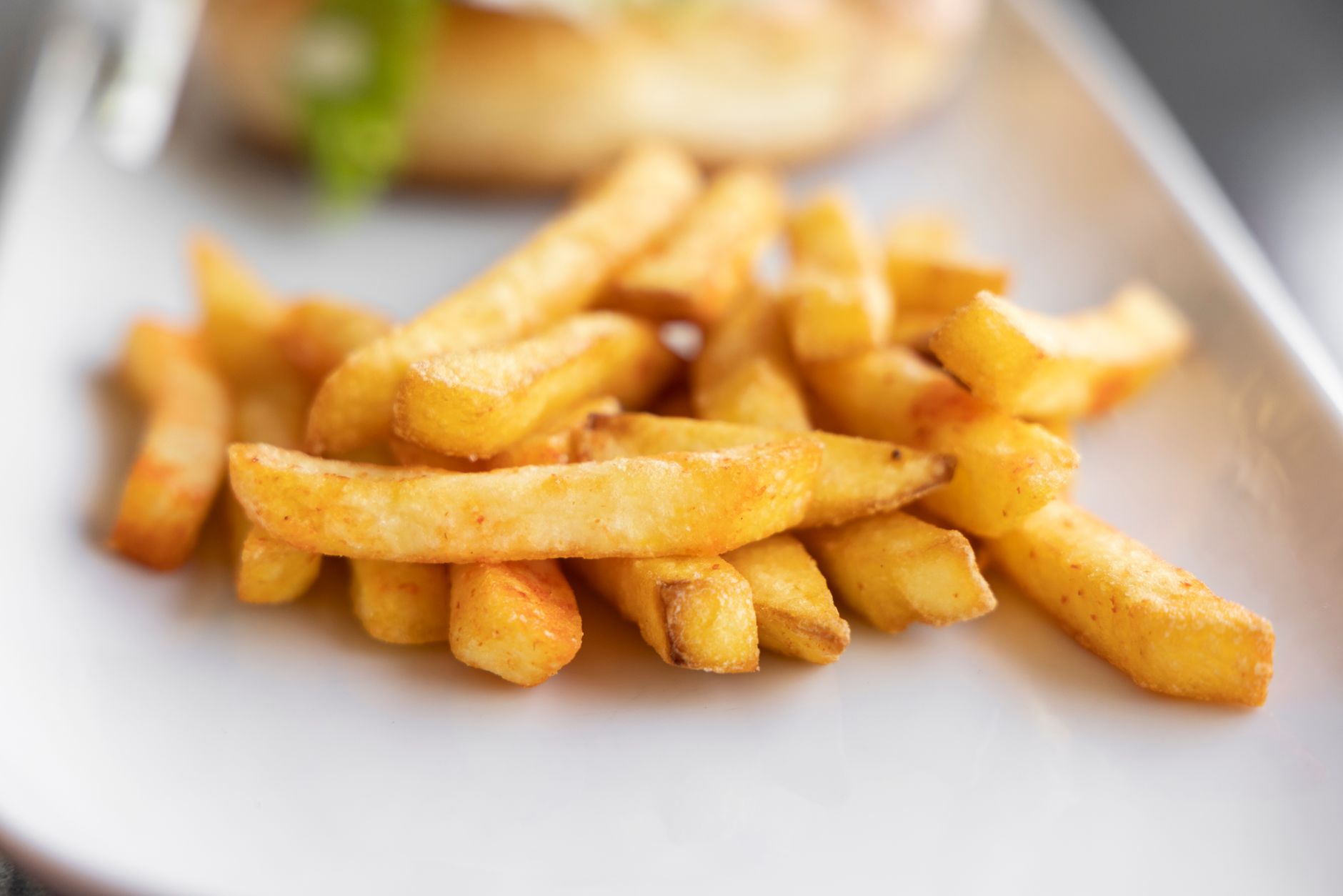 golden french fries plate