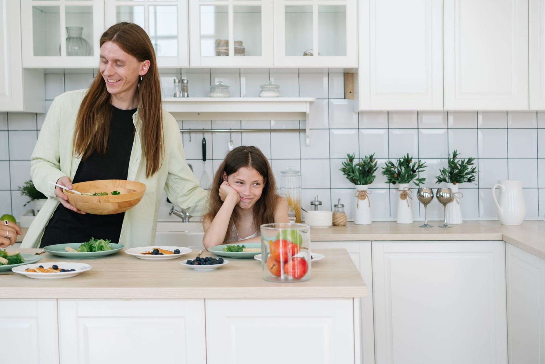 fruit bowl kitchen counter kids