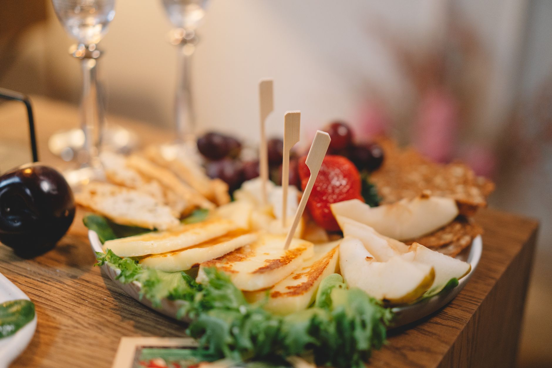 cheese fruit crackers kids plate