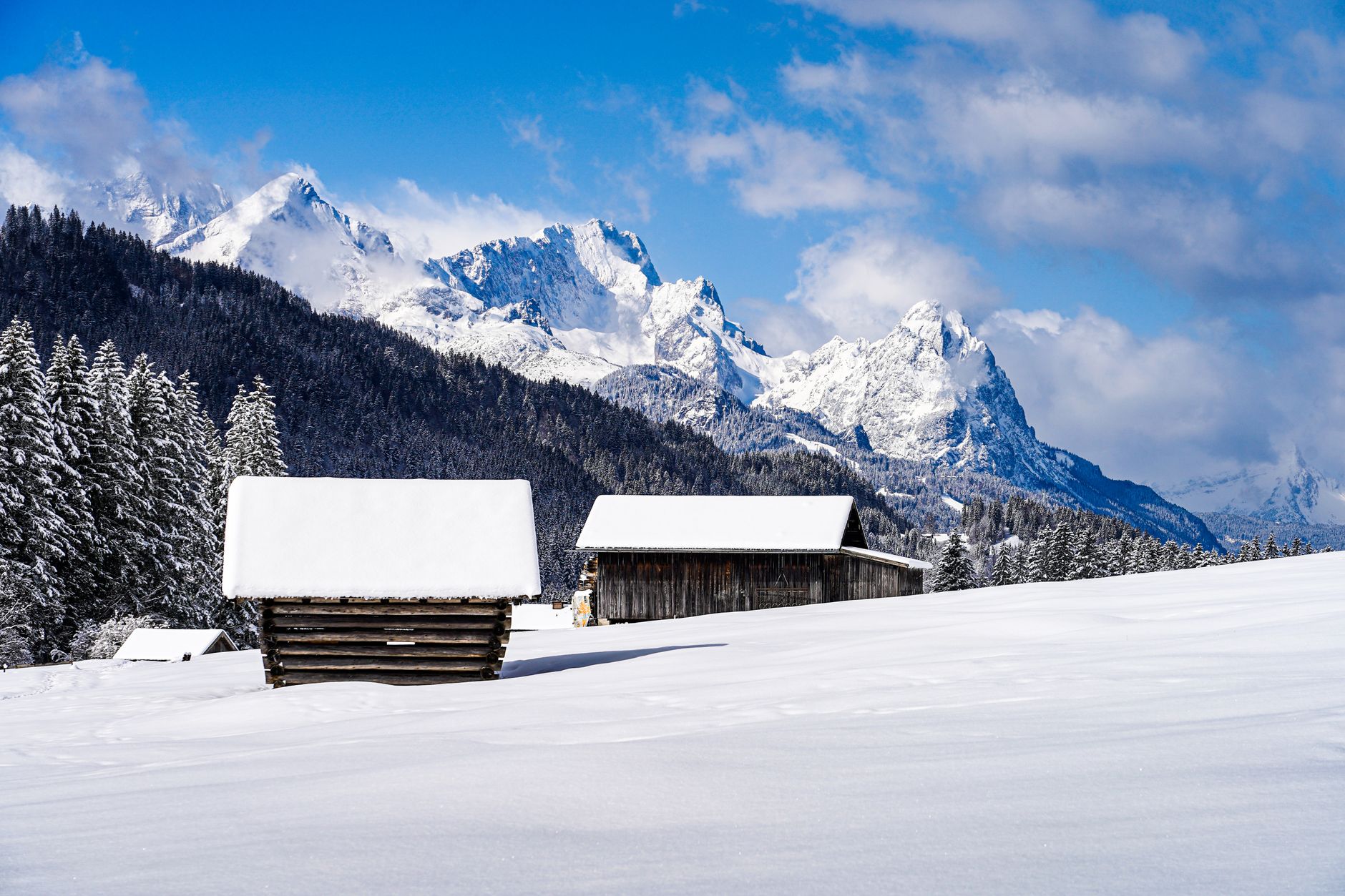 alpine village snow chalet