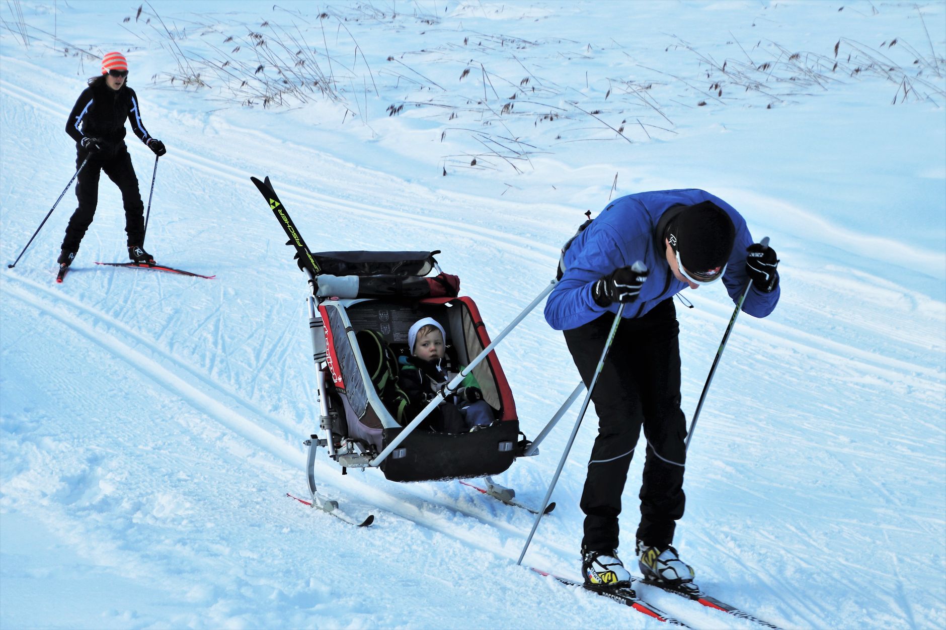child skiing snow