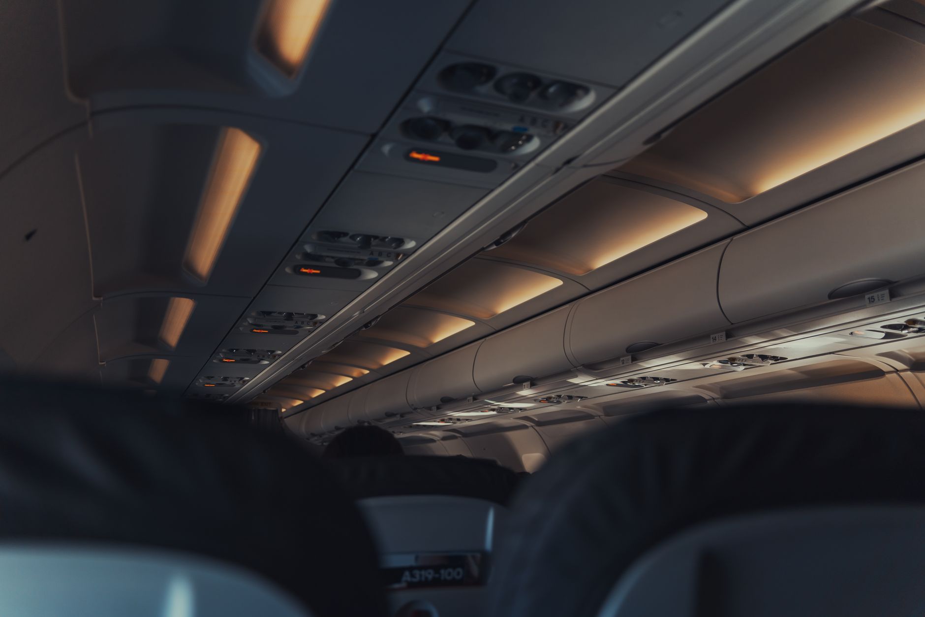 airplane overhead locker cabin